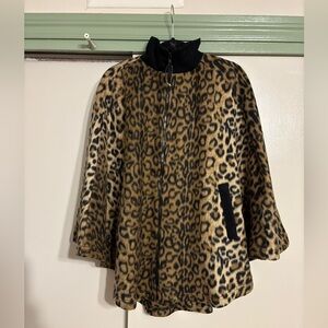 Leopard Print Cape with Black Accents